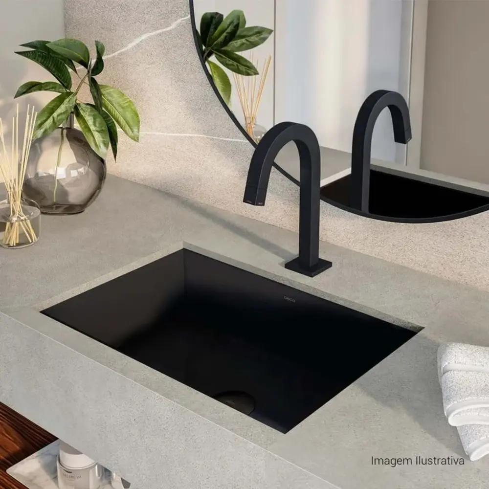 Torneira de Mesa Bica Baixa para Banheiro Deca Tube Black Matte 1197.BL.TUB.MT