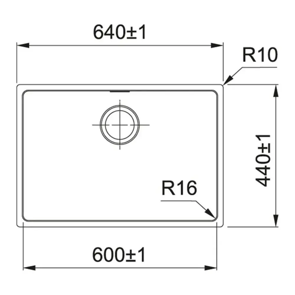 Cuba De Embutir Franke Línea 60x40cm em Aço Inox com Válvula 4,5