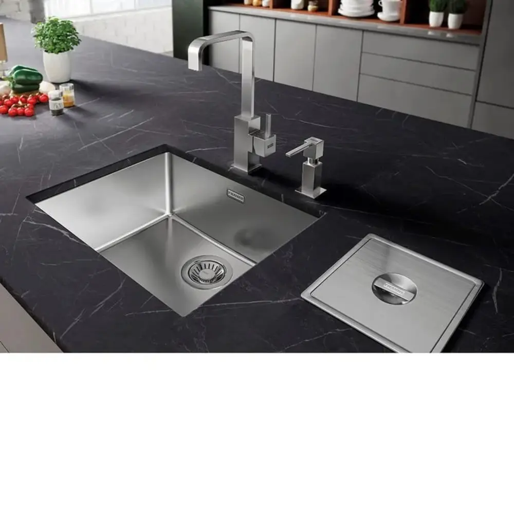 Cuba De Embutir Franke Línea 60x40cm em Aço Inox com Válvula 4,5
