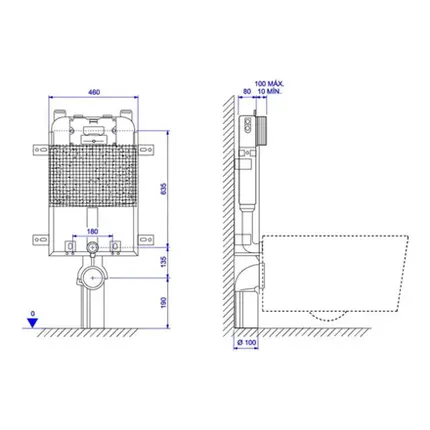 Caixa de Descarga Embutida Deca para Alvenaria para Bacia Suspensa 2501.CX.MC.AF