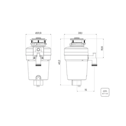 Triturador de Resíduos Alimentares Tramontina para Cubas com Furação para Válvula de 4 1/2" Potência de 0,75 HP 220V 94522003
