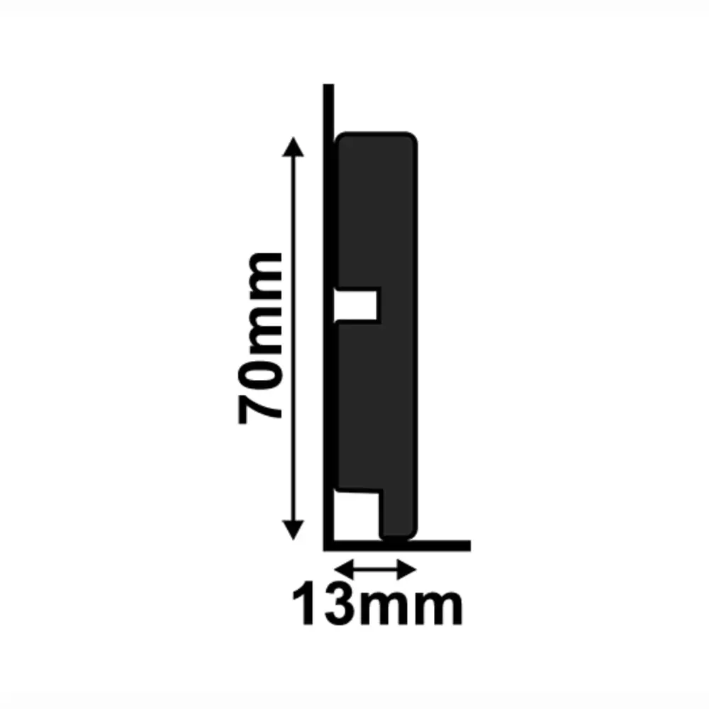 Rodapé de Poliestireno Black 3451 Preto 7x240cm Santa Luzia