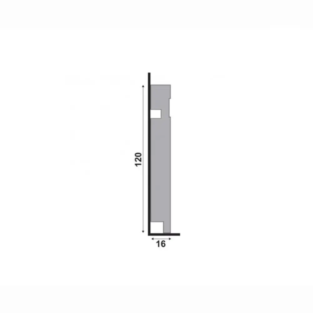 Rodapé de Poliestireno Moderna 493 Branco 12x240cm Santa Luzia