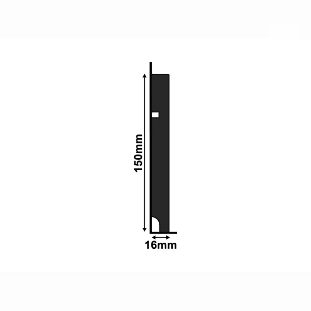 Rodapé de Poliestireno Black 3496 Preto 15x240cm Santa Luzia