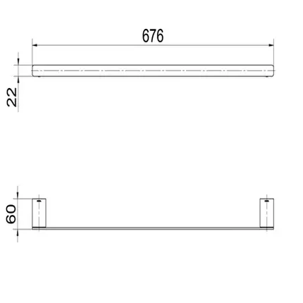Porta Toalha Bastão 676mm DocolFlat Cobre Escovado 90009613069
