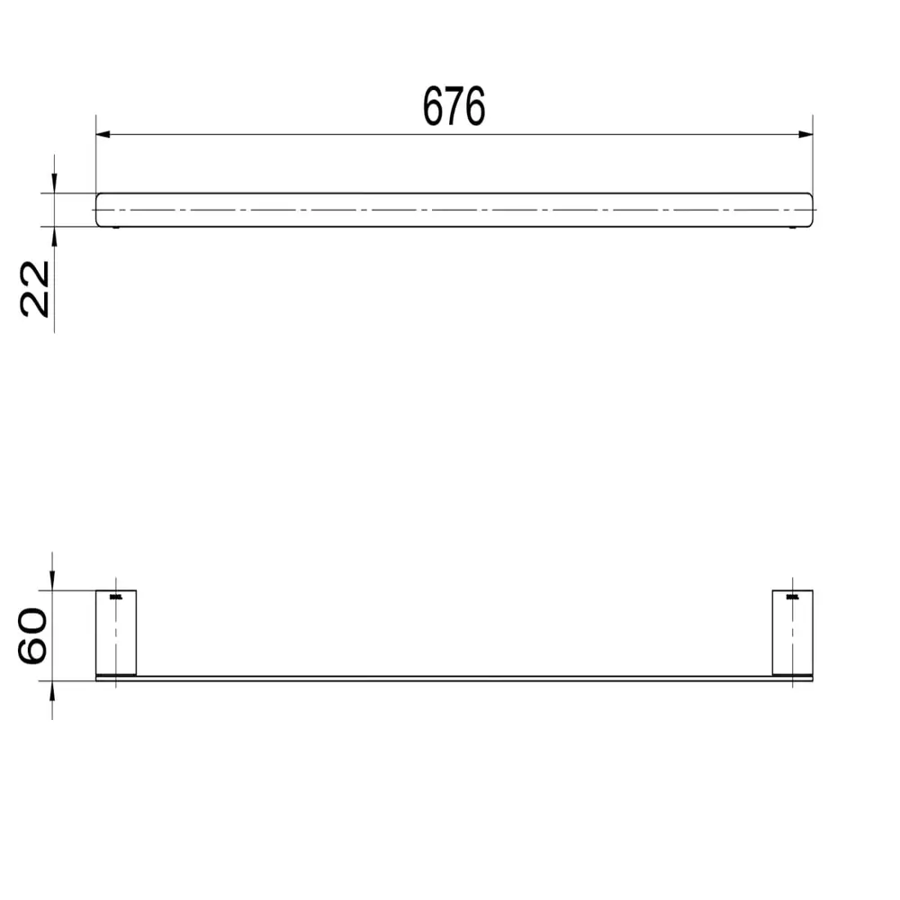 Porta Toalha Bastão 676mm DocolFlat Cobre Escovado 90009613069