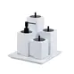 Conjunto Banheiro 4 Peças em Resina Branco - Black Matte