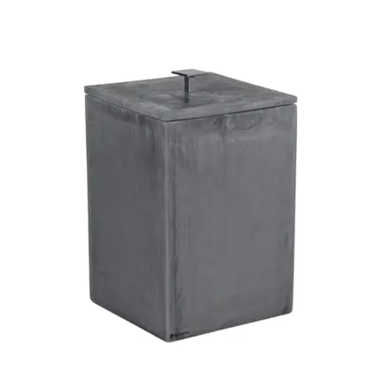 Lixeira Quadrada 5,5L em Resina Prata Lunar Fosco - Cromado