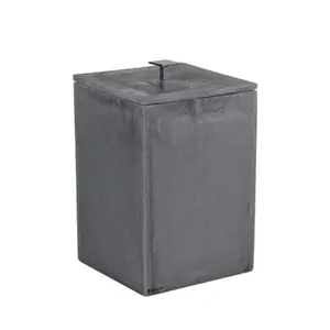 Lixeira Quadrada 5,5L em Resina Prata Lunar Fosco - Cromado