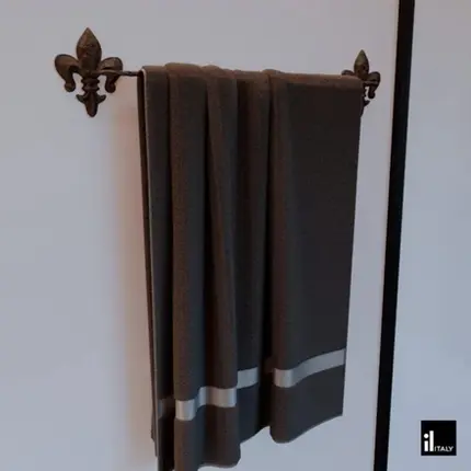 Porta Toalha em Ferro 600mm Italy Line Medieval Rústico Café