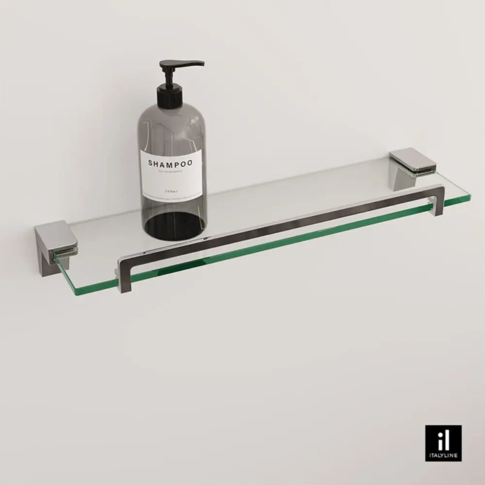 Porta Shampoo com Grade Italy Line Arsoli Inox Polido