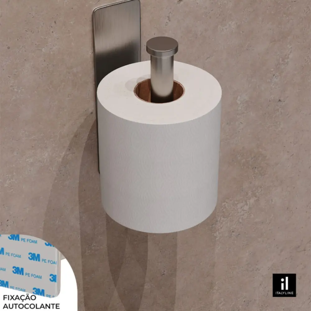 Papeleira Italy Line Delia Inox Escovado Colante