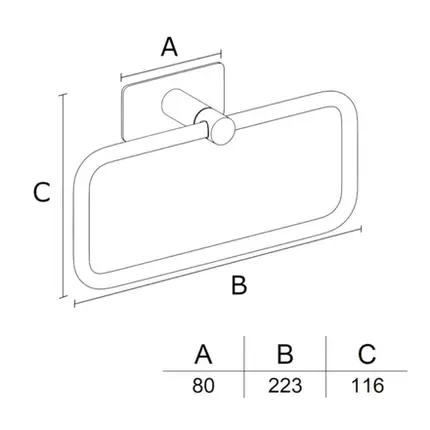 Porta Toalha Argola Italy Line Delia Inox Escovado Colante