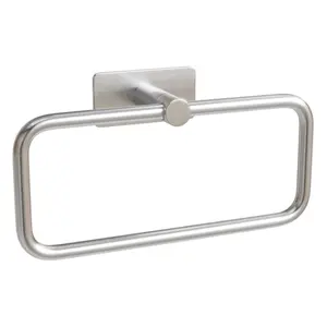 Porta Toalha Argola Italy Line Delia Inox Escovado Colante