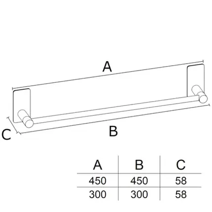 Porta Toalha 450mm Italy Line Delia Inox Escovado Colante
