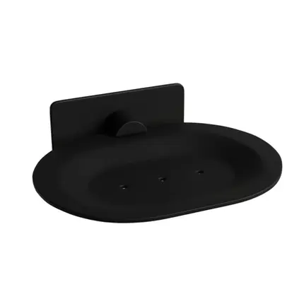 Porta Sabonete Italy Line Delia Inox Black Colante