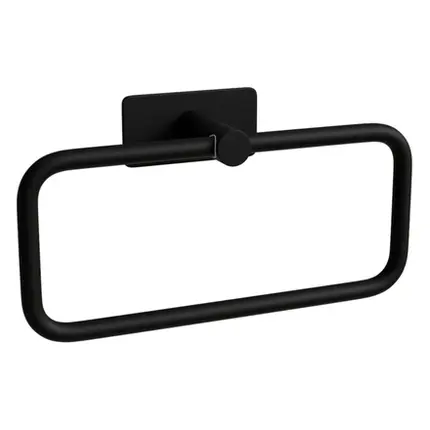 Porta Toalha Argola Italy Line Delia Inox Black Colante