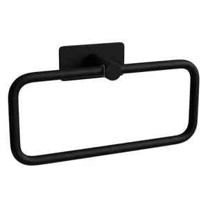 Porta Toalha Argola Italy Line Delia Inox Black Colante