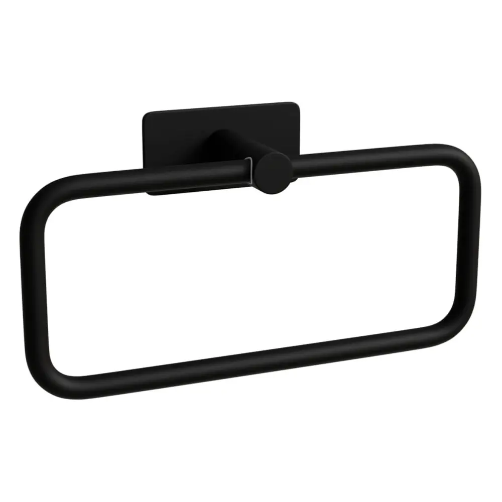 Porta Toalha Argola Italy Line Delia Inox Black Colante