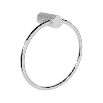 Porta Toalha Argola Italy Line Zigrinato Vitalle Inox Polido