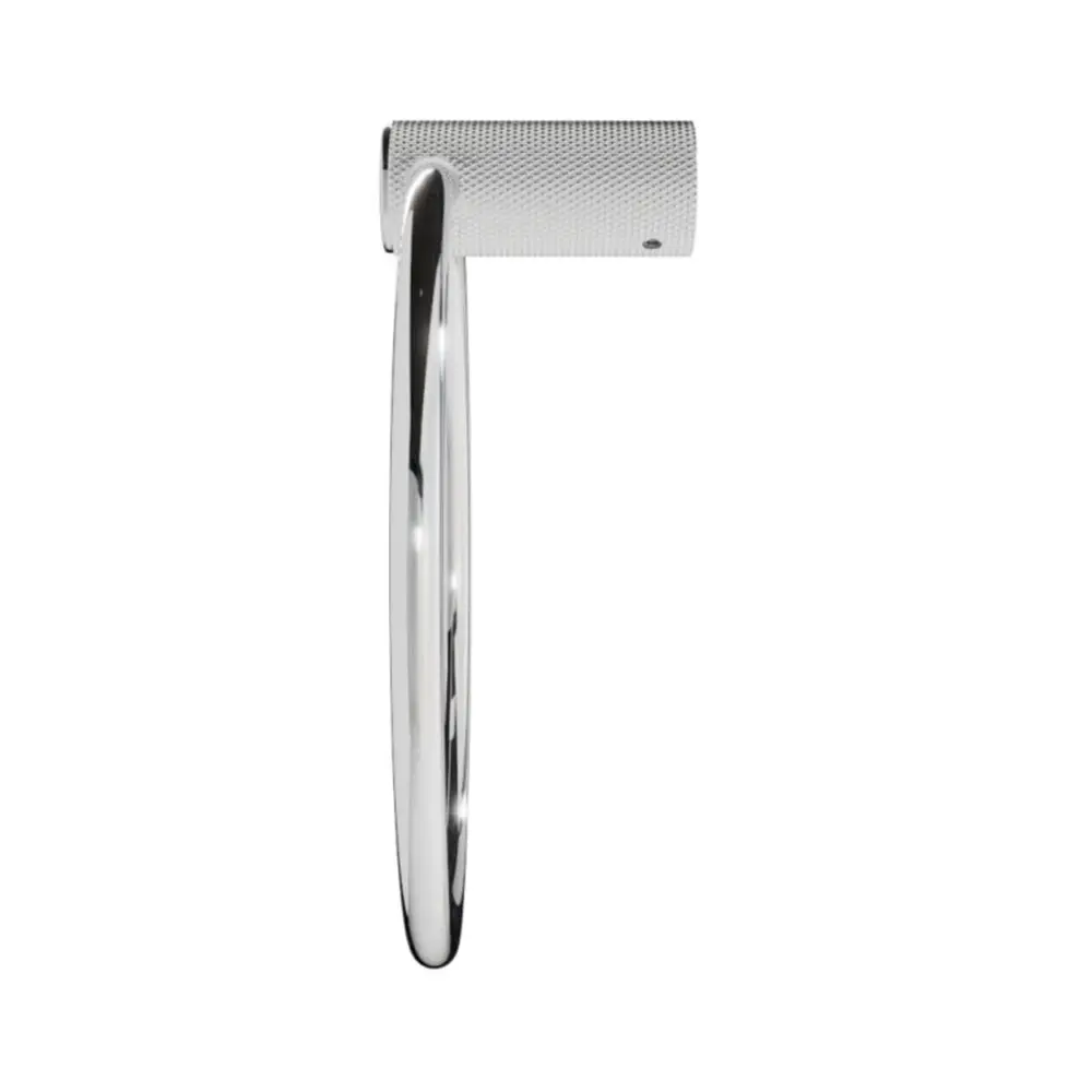 Porta Toalha Argola Italy Line Zigrinato Vitalle Inox Polido