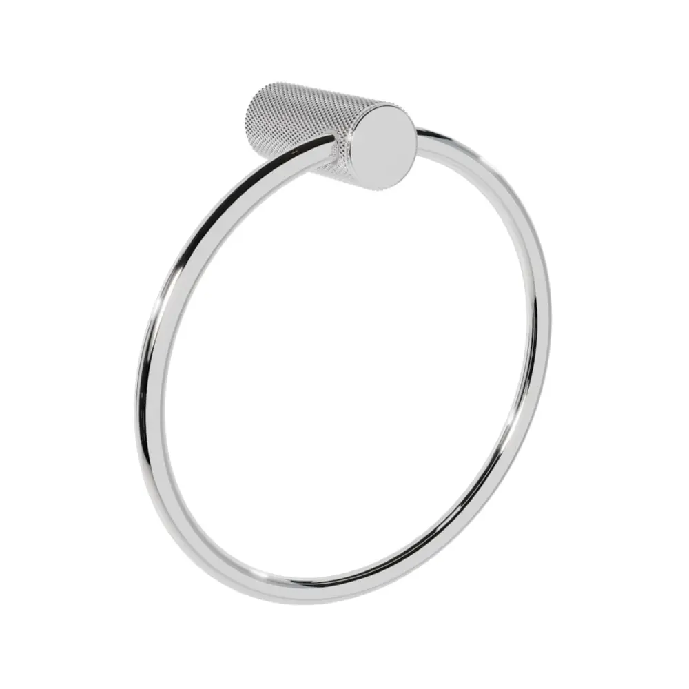 Porta Toalha Argola Italy Line Zigrinato Vitalle Inox Polido