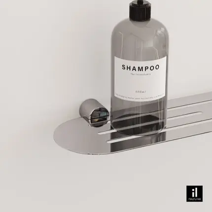 Porta Shampoo Italy Line Zigrinato Vitalle Inox Polido