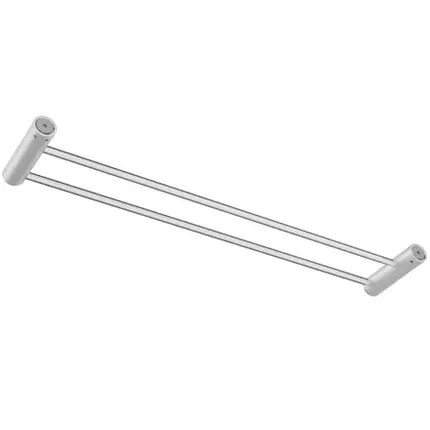 Porta Toalha Duplo Italy Line Zigrinato Vitalle Inox Polido
