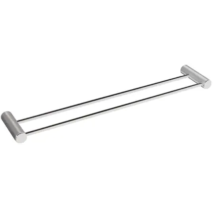 Porta Toalha Duplo Italy Line Zigrinato Vitalle Inox Polido
