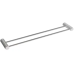 Porta Toalha Duplo Italy Line Zigrinato Vitalle Inox Polido