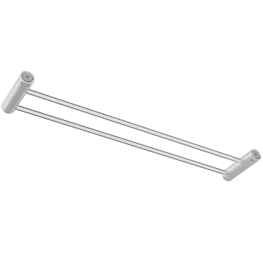 Porta Toalha Duplo Italy Line Zigrinato Vitalle Inox Polido