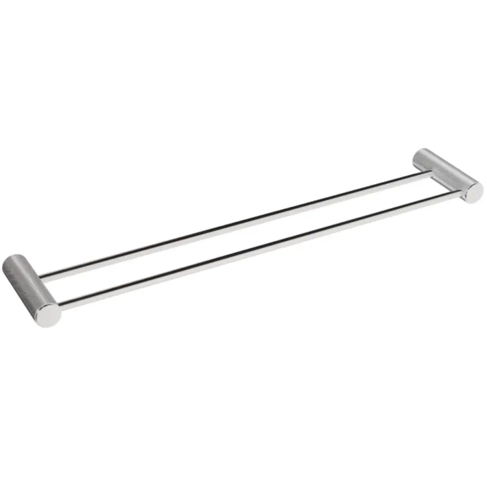 Porta Toalha Duplo Italy Line Zigrinato Vitalle Inox Polido