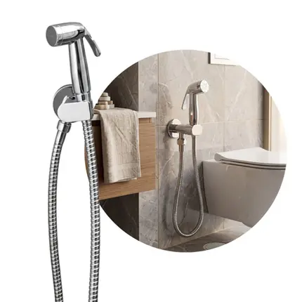 Ducha Higiênica Universal Cromada Sem Furo Parede Moderna