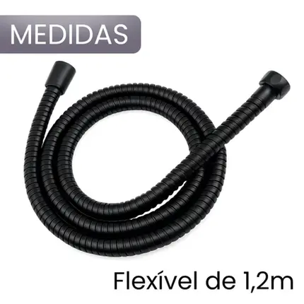 Ducha Higiênica Universal Preto Fosco Sem Furo Parede