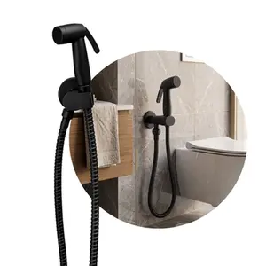 Ducha Higiênica Universal Preto Fosco Sem Furo Parede