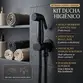 Ducha Higiênica Universal Preto Fosco Sem Furo Parede