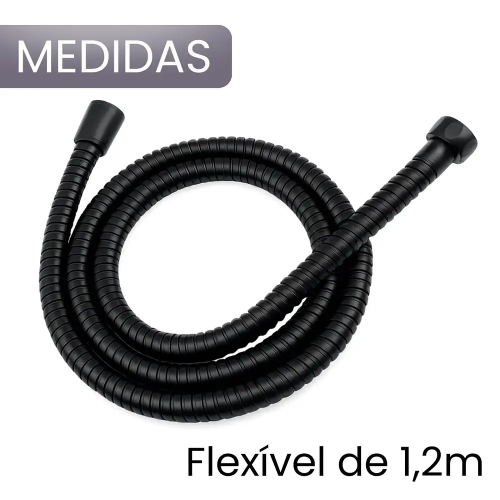 Ducha Higiênica Universal Preto Fosco Sem Furo Parede