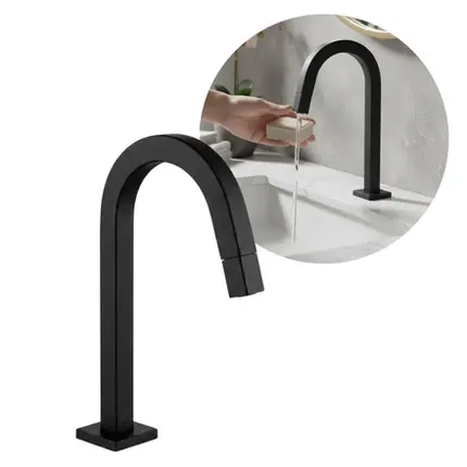 Torneira Banheiro Tube Bica Baixa Preta Fosca Moderna Luxo