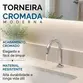 Torneira Banheiro Bica Baixa Tube Cromada Lavatório Moderna