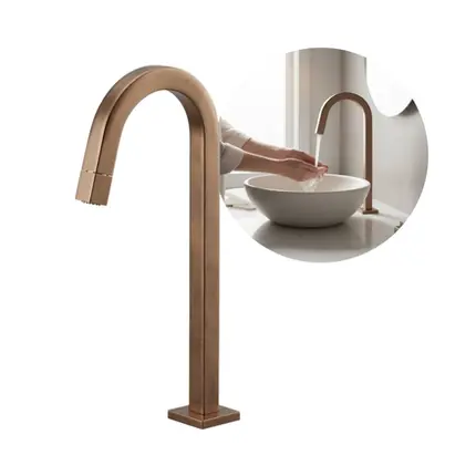 Torneira Banheiro Tube Bica Alta Corten Mesa Luxo Moderna