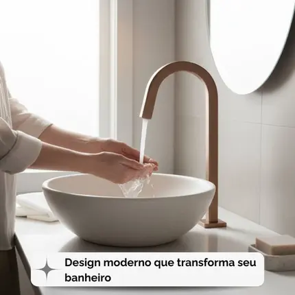 Torneira Banheiro Tube Bica Alta Corten Mesa Luxo Moderna