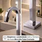 Torneira Bica Alta Tube Cromada de Mesa Base Fixa Banheiro