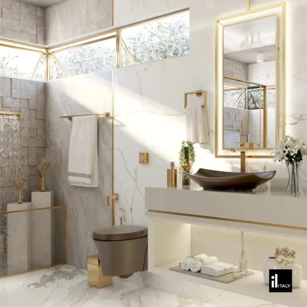 Papeleira Italy Line Eterna Gold Inox