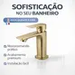 Torneira Monocomando Champagne Lavatório Água Quente e Fria