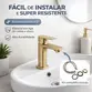 Torneira Monocomando Champagne Lavatório Água Quente e Fria