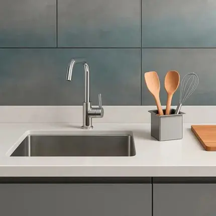 Canal Equipado Porta Utensílios 15x17 Mekal Match Mini Inox Escovado 01721216