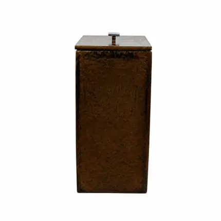 Lixeira Quadrada 5,5L em Resina Brown - Cromado
