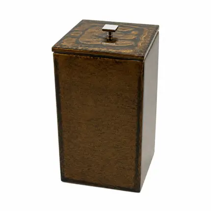 Lixeira Quadrada 5,5L em Resina Brown - Cromado