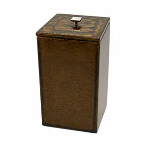 Lixeira Quadrada 5,5L em Resina Brown - Cromado