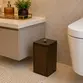 Lixeira Quadrada 5,5L em Resina Brown - Cromado
